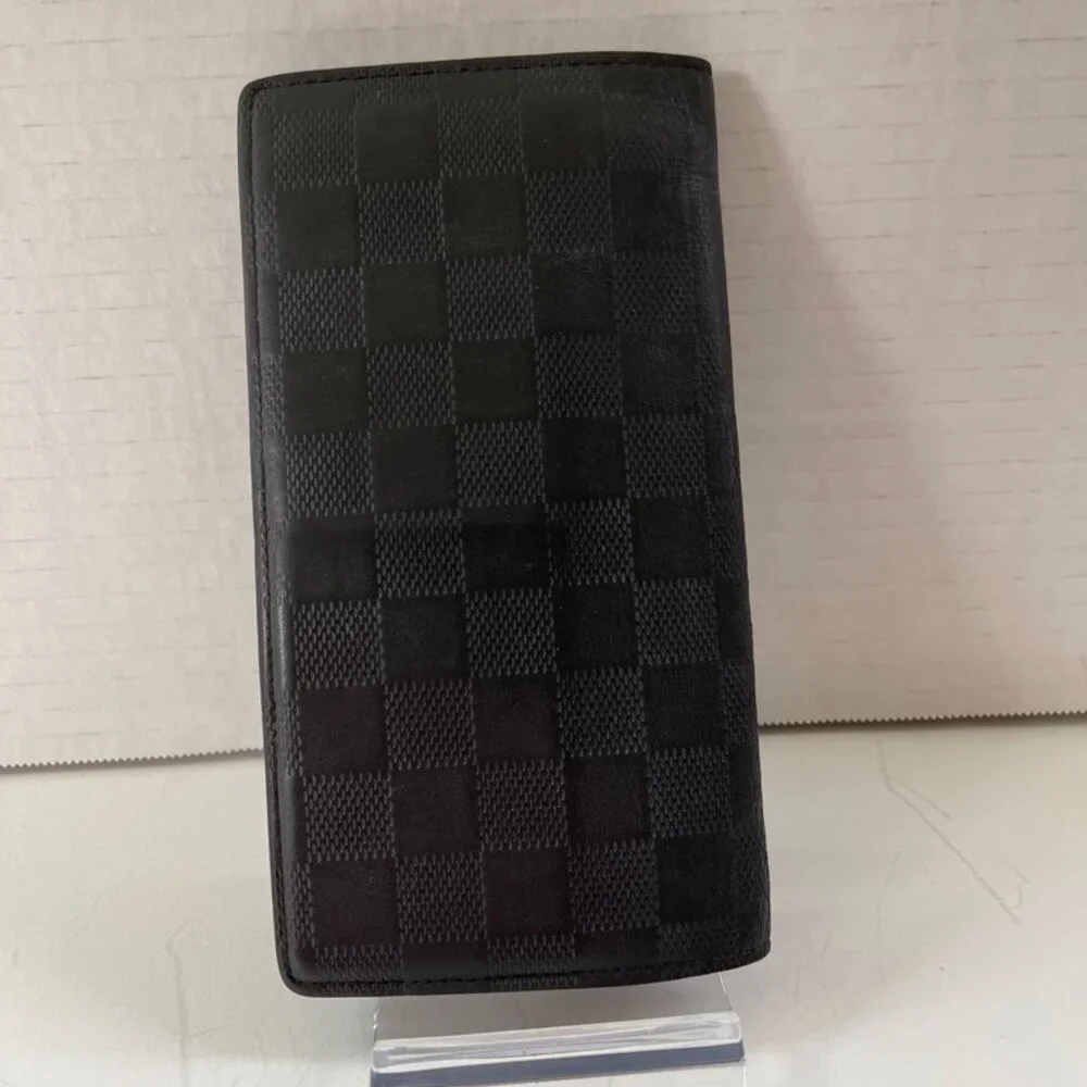 Louis Vuitton Damier Graphite Portefeuille Brazza N62665 Black Wallet